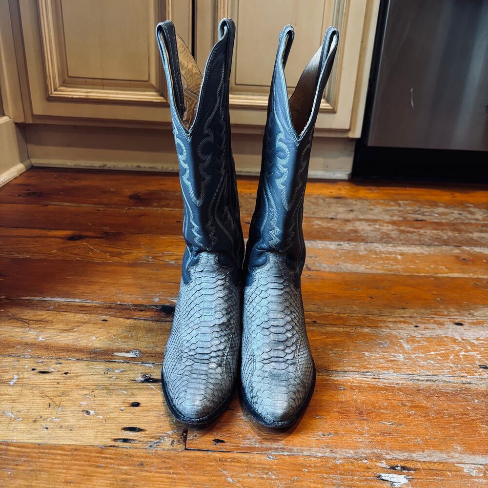 Vintage Justin Exotic Python Womens Western Cowboy Boot, Gray, 6.5B - Picture 5 of 7